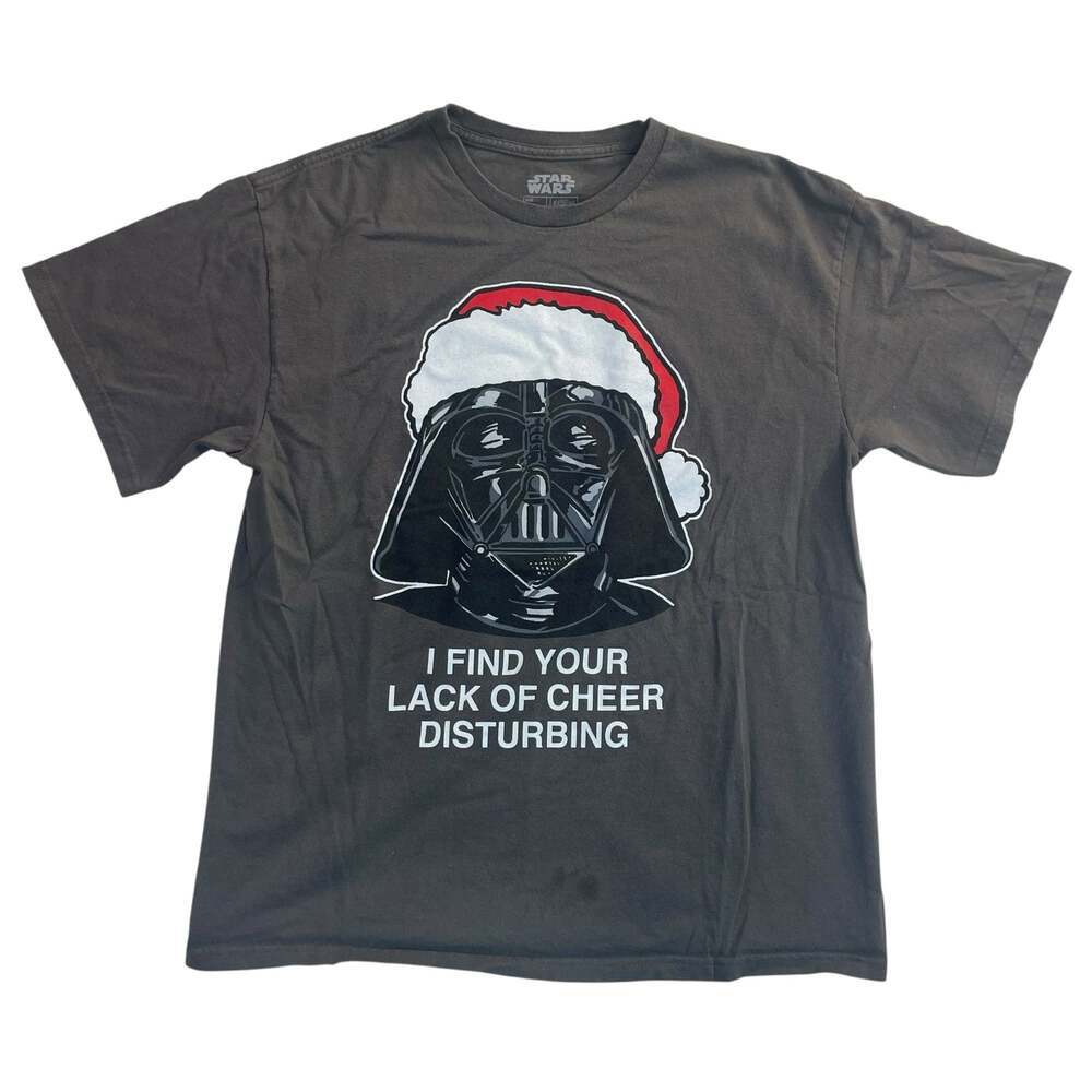 Star Wars Darth Vader Christmas T-Shirt Men’s Large Gray Graphic Tee